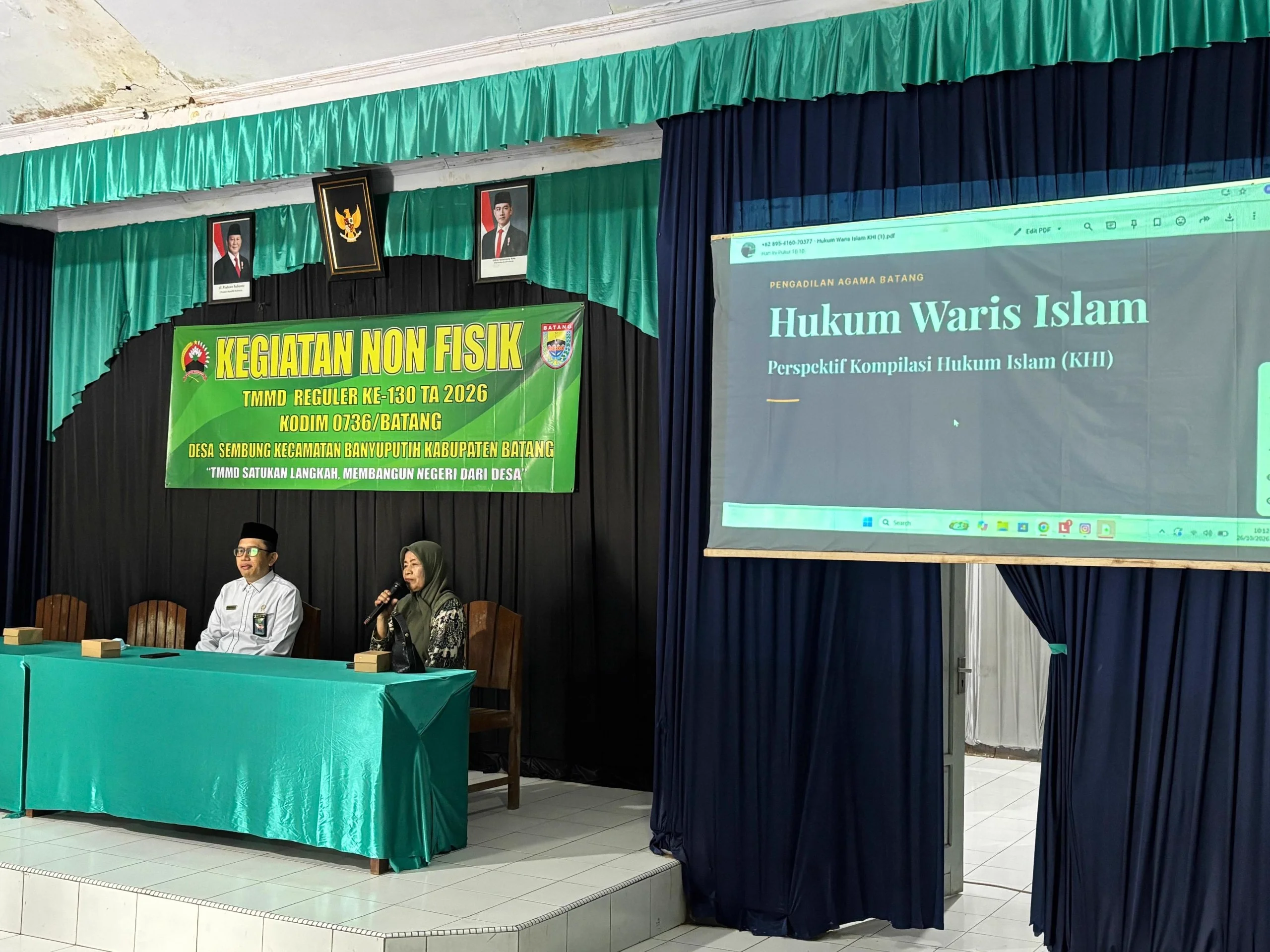Pemaparan Materi Hukum Waris Islam Perspektif Kompilasi Hukum Islam KHI di Aula Balai Desa Sembung